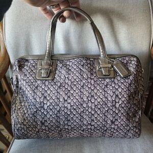 Coach Taylor Metallic Snakeskin Satchel